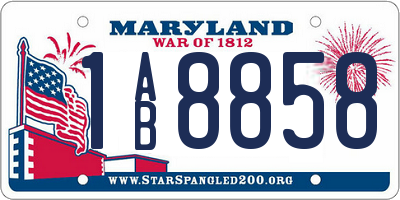 MD license plate 1AB8858
