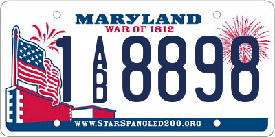 MD license plate 1AB8898