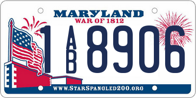 MD license plate 1AB8906
