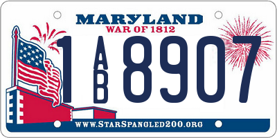 MD license plate 1AB8907