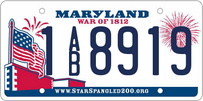 MD license plate 1AB8919
