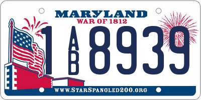MD license plate 1AB8939