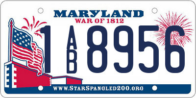 MD license plate 1AB8956