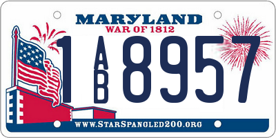 MD license plate 1AB8957