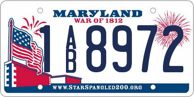 MD license plate 1AB8972