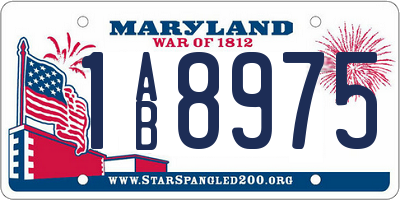MD license plate 1AB8975