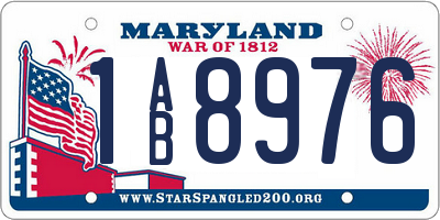 MD license plate 1AB8976