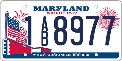 MD license plate 1AB8977