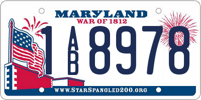 MD license plate 1AB8978