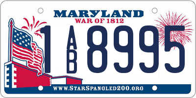 MD license plate 1AB8995