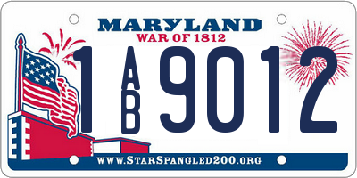 MD license plate 1AB9012