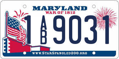 MD license plate 1AB9031