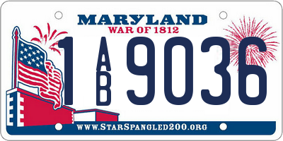 MD license plate 1AB9036