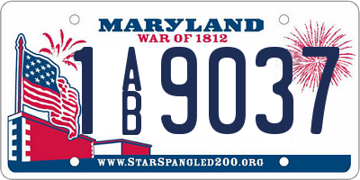 MD license plate 1AB9037