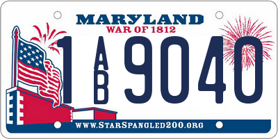 MD license plate 1AB9040