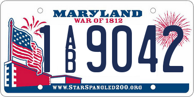 MD license plate 1AB9042