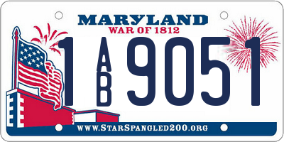 MD license plate 1AB9051