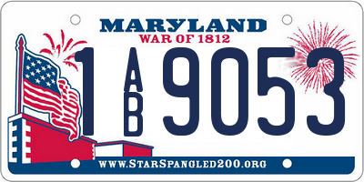MD license plate 1AB9053