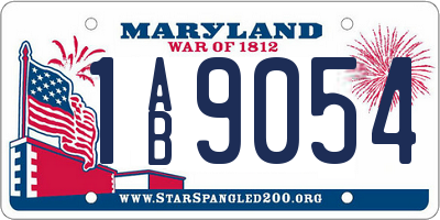 MD license plate 1AB9054