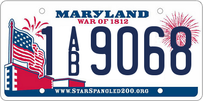 MD license plate 1AB9068
