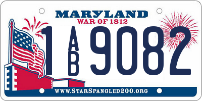 MD license plate 1AB9082