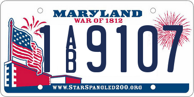 MD license plate 1AB9107