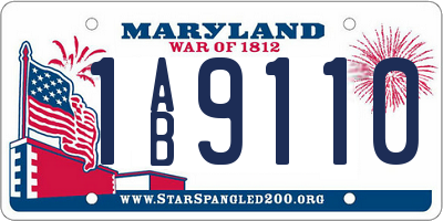 MD license plate 1AB9110