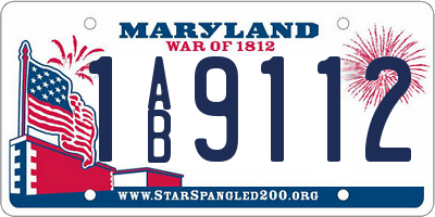 MD license plate 1AB9112