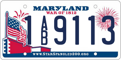MD license plate 1AB9113