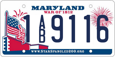 MD license plate 1AB9116