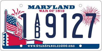 MD license plate 1AB9127