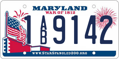 MD license plate 1AB9142