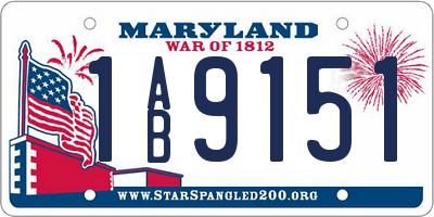 MD license plate 1AB9151