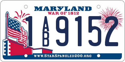 MD license plate 1AB9152