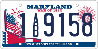 MD license plate 1AB9158