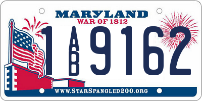 MD license plate 1AB9162