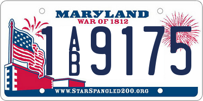 MD license plate 1AB9175