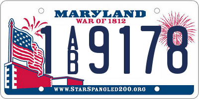 MD license plate 1AB9178