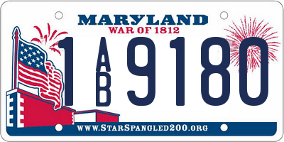 MD license plate 1AB9180