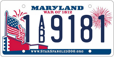 MD license plate 1AB9181