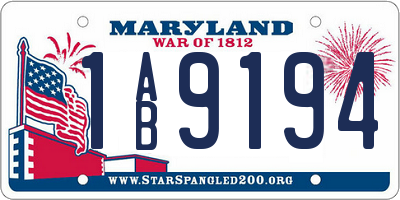 MD license plate 1AB9194