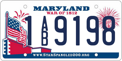 MD license plate 1AB9198