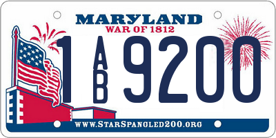 MD license plate 1AB9200
