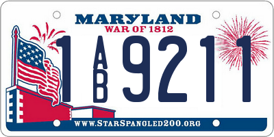MD license plate 1AB9211