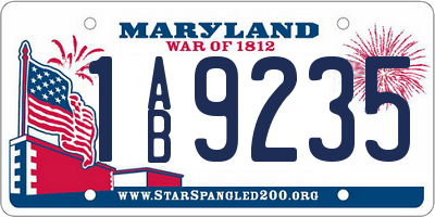 MD license plate 1AB9235