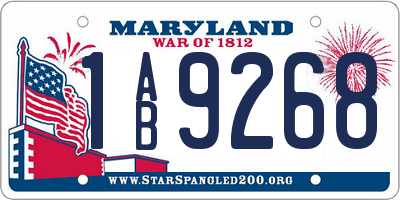 MD license plate 1AB9268