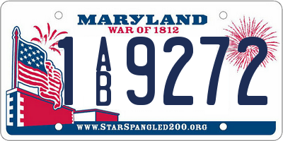 MD license plate 1AB9272