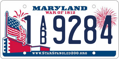 MD license plate 1AB9284