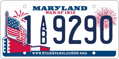 MD license plate 1AB9290