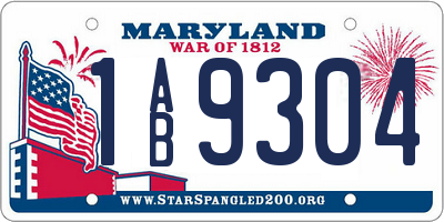 MD license plate 1AB9304